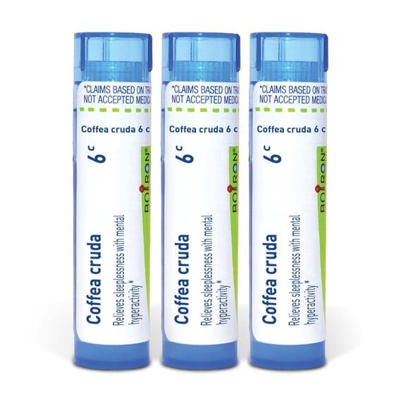 Boiron Coffea Cruda 6C, Homeopathic Medicine for Sleeplessness With Mental Hyperactivity, 3 Count (3 x 80 Pellets)