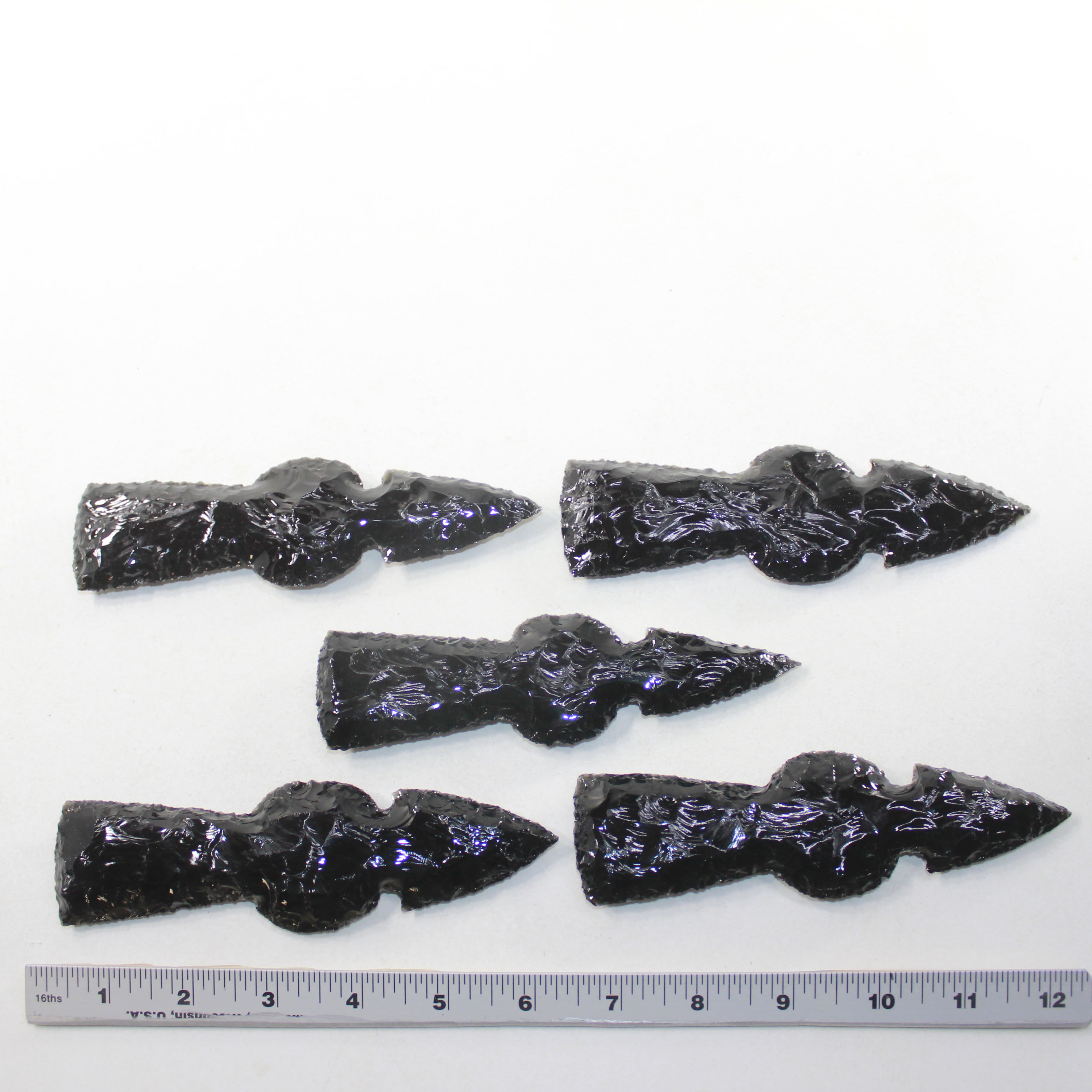 5 Obsidian Ornamental Tomahawk Heads #8125  Ax Axe Hatchet