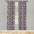 thumbnail image 2 of Ambesonne Botanical Curtains, Modern Tropical Leaves, Pair of 28"x95", Dried Rose Dark Teal, 2 of 4
