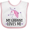 thumbnail image 3 of Inktastic My Granny Loves Me Unicorn Girls Baby Bib, 3 of 4