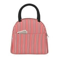 thumbnail image 6 of Horeoi Red And White Stripes Pattern Large Insulated Lunch Bag for Work, School, Picnic - Waterproof, Durable Oxford Cloth, Comfortable Handle-Black, 6 of 9