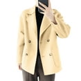 thumbnail image 6 of Felirenzacia Women's Blazer Jacket, Double Breasted Winter Cropped Coat, Work Short Trench Overcoat for Women, 6 of 6
