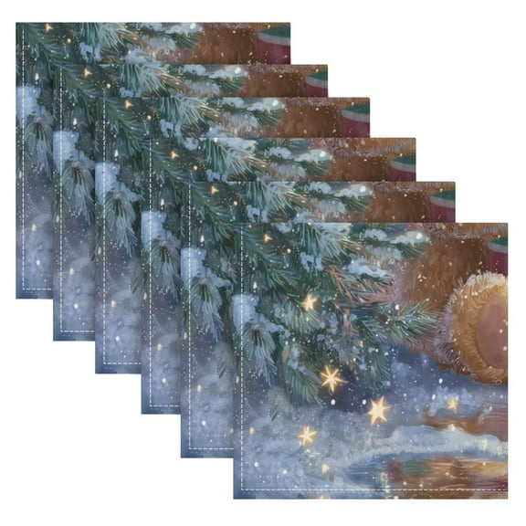 Cloth Napkins Set of6 100% Satin Peachskin Velvet 20x20inx6 Napkins Cloth napkins are washable Soft and Absorbent Giant Cute Bear