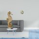 thumbnail image 2 of Escultura De Resina Dorada Para Oficina, Dormitorio, Sala De Estar, Armario, Chimenea, Minijardín, Decoración De Mascotas, Estatua Del Año 2024, 2 of 8