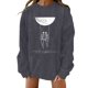 thumbnail image 1 of Sudadera holgada de manga larga con cuello redondo y estampado clásico de Halloween para mujer Pompotops FGAJ19221, 1 of 7