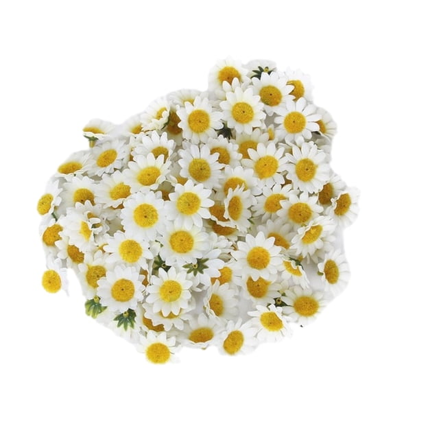 Advancent Girasoles de simulación de tamaño Mini de seda, 100 Uds., para decoración del banquete de boda, compacto y ligero Artesanía Blanco+100 piezas
