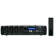 Rockville HOME MATRIX 4 600W Multi Room Receiver/Amplifier, 8-Channel (4 Zones), Bluetooth, USB, Optical, Coaxial, RCA, Mic Inputs