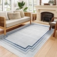 thumbnail image 2 of Grey Framed Area Rugs for Living Room Washable Rugs Boho Moroccan Area Rug Soft Neutral Geometric Bohemian Carpet Distressed Indoor Rug for Bedroom Dining Room Office Foldable Nonslip Rug, 2 of 9