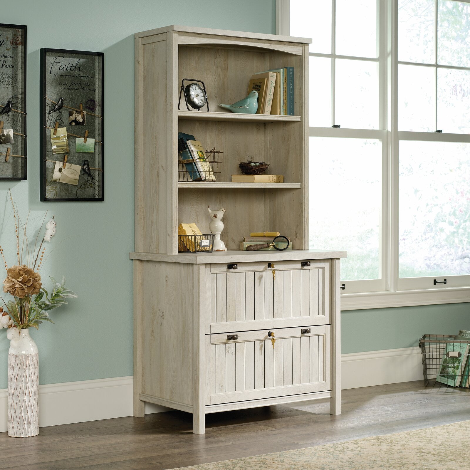 Shelby 2 drawer lateral filing cabinet on sale with hutch