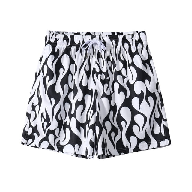 toraway Mens Graphic Shorts Sports Basketball Quick Drying Mesh Drawstring Shorts L