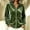 Army Green, variant on IUYRTFE Women Velour Zip Up Hooded Jacket Long Sleeve Casual Winter Coat with Pockets