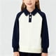 thumbnail image 1 of Sudaderas sin capucha Ropa para niños Camisa con bloques de color para niños y niñas Sudadera con solapa con inserción en los hombros Top infantil de primavera en contraste Camiseta de algodón para ni, 1 of 7