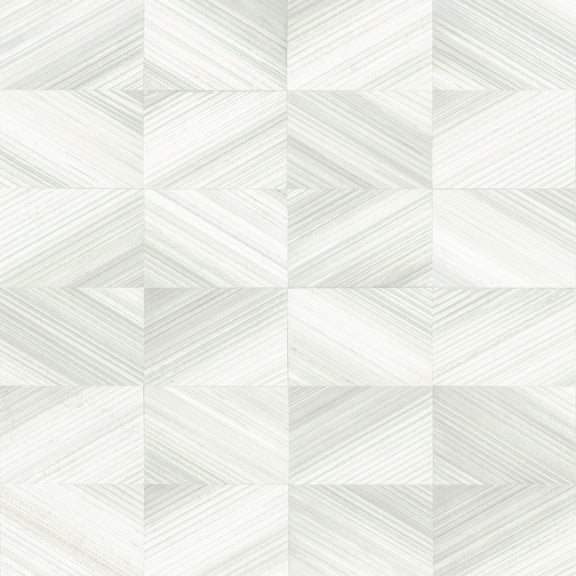 Brewster Stratum Light Grey Geometric Faux Wood Wallpaper