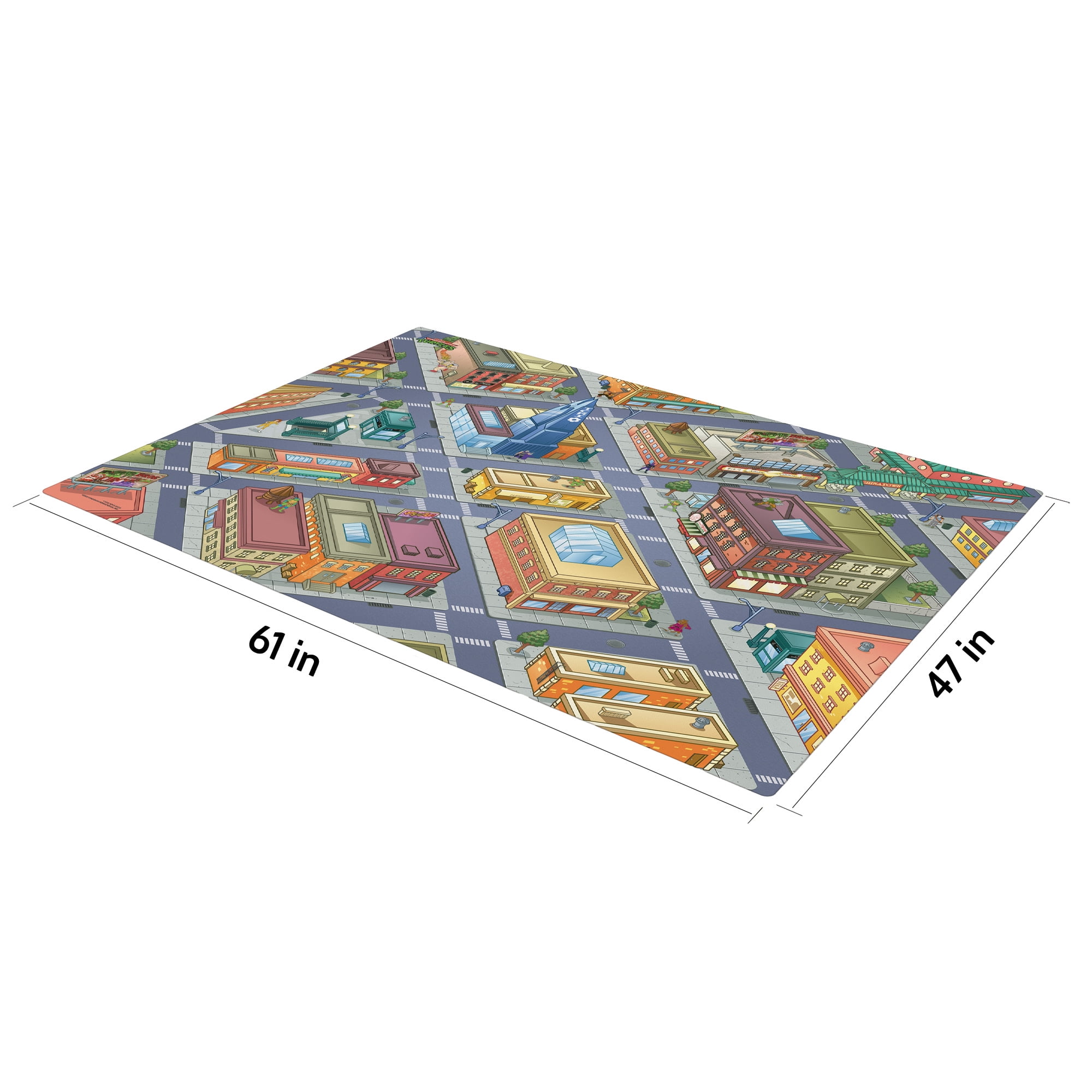 Imaginmat: Jumbo -TMNT - Floor Playmat & 2 Toy Cars, 47 x 61", 2 Character Vehicles, Durable EVA Foam Mat, Portable Design, Licensed, Kids Ages 3+