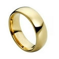 thumbnail image 3 of Tungsten Carbide 8MM/6MM For Him & Her Domed Gold IP Shiny Finish Wedding Band Ring Set, 3 of 4