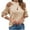 Khaki, variant on Fesfesfes Women Tops Casual Soild Long Sleeve Pullover Round-Neck Sweater