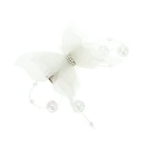 Unique Bargains 1 Pc Duckbill Butterfly Bead Hair Clips Hairdo Clip for Home Green White