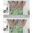 thumbnail image 4 of Marble Brown Sheer Waterfall Valance Curtains for Window, Modern Abstract Ink Painting Luxury Rod Pocket Sheer Topper Swag Curtains for Living Room, Kitchen 38.5"W x 47.2"L, 2 Panels, 4 of 7