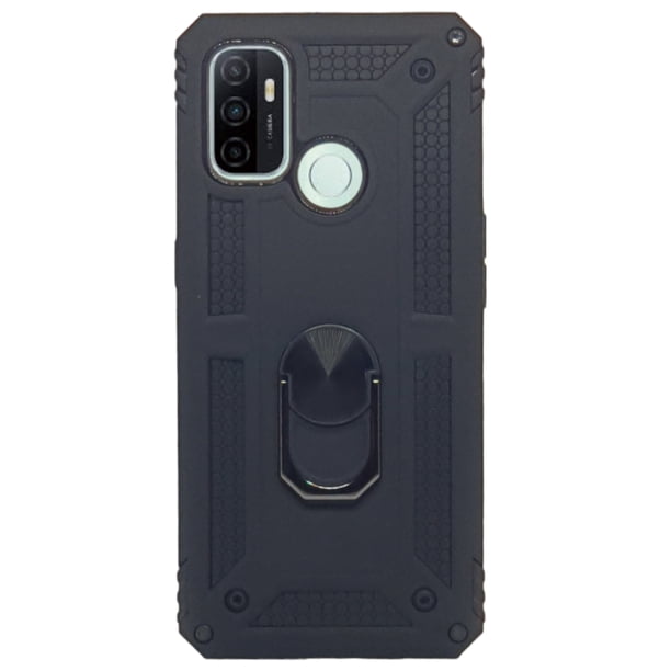 Funda Uso Rudo Cely Vesmir con Anillo Magnético Para Oppo A53 Negro Más 2 Micas de cristal