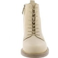 thumbnail image 3 of Sam Edelman Nina Eggshell Block Heel Closed Toe Lace Up Side Zipper Ankle Boots (Eggshell, 5), 3 of 3