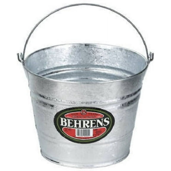 Behrens 1205 5 Quart Galvanized Steel Metal Water Pail Bucket With Handle - Quantity of 3