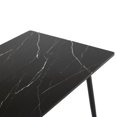 Black PVC marble surface rectangular table with arc MDF tabletop