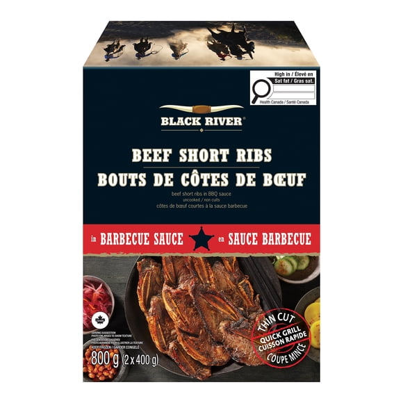 BLACK RIVER BBQ Beef Short Ribs, 2pieces x 400g=800g per unit, frozen box, 6 units per case, 800g / 2 x 400g / 6 count