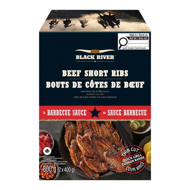 BLACK RIVER BBQ Beef Short Ribs, 2pieces x 400g=800g per unit, frozen box, 6 units per case, 800g / 2 x 400g / 6 count