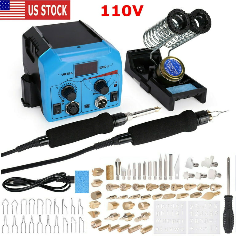 939D II 3in1 Constant temperature LED digital display Wood Burning tools  Pyrography Station - AliExpress