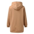 thumbnail image 6 of Ladies Solid Color Thickened Slit Front Pocket Long Sleeve Hoodie Cowl Neck Side Slit Pockets Hoodie Hoodie Women with Pockets Tunic Length Jackets Long Jacket Women Womens Oversized Sweatshirts And, 6 of 6