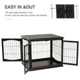 thumbnail image 5 of PawHut Dog Crate Furniture, Small Dog Cage End Table with Two Opening Sides, Lockable Door, Puppy Kennel Indoor, Cute and Decorative, Coffee, 5 of 9
