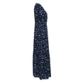 thumbnail image 3 of SAYOO Vestido Bohemio de Verano para Mujer, Falda Suelta de Manga Corta con Cuello en V Profundo Floral Completo con Hendidura en el Dobladillo para niñas, 3 Colores SAYOO  Moda, 3 of 9