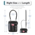 thumbnail image 4 of Fosmon TSA Accepted Cable Luggage Locks, (4 Pack) Re-settable Easy to Read 3 Digit Combination with Alloy Body and Release Button for Travel Bag, Suit Case & Luggage - Black, Green, Red and Blue, 4 of 8