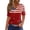 Wine, variant on Women's Patriotic 250th Anniversary USA Shirt V-Neck Button American Flag Print Short Sleeve T-Shirts