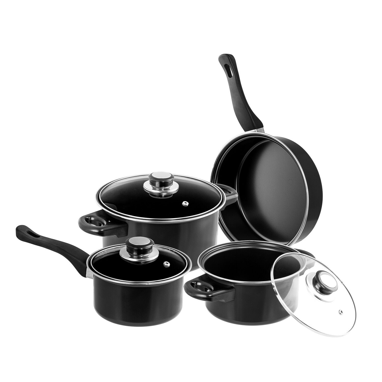 7-Piece Carbon Steel Nonstick Cookware Set in Black MW3506 - The Home Depot