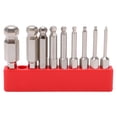 thumbnail image 2 of Aramox 9pcs Hex Screwdriver Bit Set Rustproof S2 Steel  Ball Head Hex Bits 1/4 Inch Hex Shank Hex Head  Wrench Screwdriver Bit Set, 2 of 8