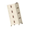 thumbnail image 3 of Abbracc Foldable Storage Cabinet Fashion Portable for Farmhouse Drawing Room Kitchen Beige 4 Layers 75 cm, 3 of 9