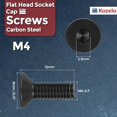 60Pcs[M4-0.7x12] Flat Head Socket Cap Screw Countersunk Bolt - Walmart.com