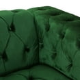 thumbnail image 6 of Noble House Feichko Velvet Tufted 3 Seater Sofa, Emerald, Espresso, 6 of 10