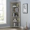 thumbnail image 2 of Bowery Hill Transitional Wood Corner Bookcase in Antique White, 2 of 7