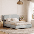 thumbnail image 5 of Brafabhome Queen Size Bed Frame with Round Corner Headboard, Soft Boucle Cloud Upholstered Fluffy Platform Bed with Bump-Proof Edge Footboard for Adults, No Box Spring Needed | Gray&Blue, 5 of 8