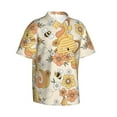 thumbnail image 2 of Balery Groovy Floral Print Men's Hawaiian Shirts Short Sleeve Beach Shirt Relaxed Fit Vacation Button Down Shirts-Large, 2 of 9