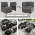 thumbnail image 5 of Outdoor Patio Furniture Set 6 Pieces Sectional Conversation Sofa Set Brown Rattan Sofa Set with Coffee Table, 5 of 7