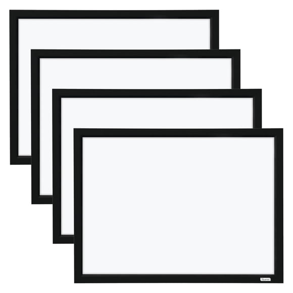 Quartet Whiteboard, Dry Erase Board, Magnetic, 17" x 23", White Board, Black Frame, Includes Dry Erase Markers and Magnets, 4 Pack (MWDW1723M-BK)