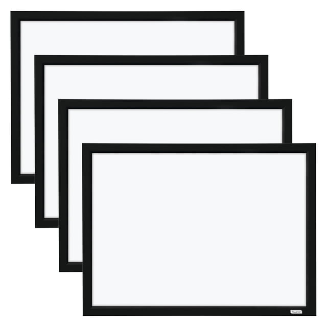 Quartet Whiteboard, Dry Erase Board, Magnetic, 17" x 23", White Board, Black Frame, Includes Dry Erase Markers and Magnets, 4 Pack (MWDW1723M-BK)