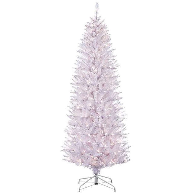 Puleo International 4.5 Ft Prelit Christmas Tree w/ 150 Clear Lights, White