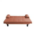 thumbnail image 6 of Topcobe 63.4" Modern Convertible Loveseat Futon Sofa Bed, Orange, 6 of 11