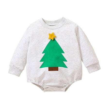 

Baby Romper Unisex Cotton Autumn Christmas Print Long Sleeve Romper Bodysuit Clothes Cute Outfits