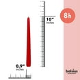 thumbnail image 2 of Bolsius 10" Red Taper Unscented Christmas Decor Candles for Wedding, Home/Party, Spa, and Dinner - 7.5 Hours Long Burning Dripless Smokeless Table Candle - Pack of 10, 2 of 5