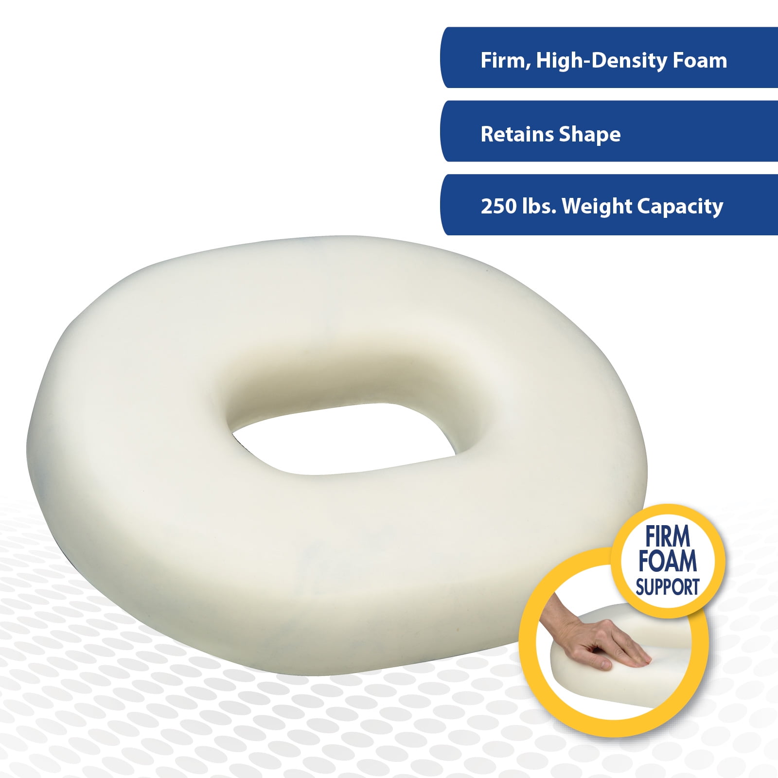 Thera|Care Sit-N-Cushion Contoured Ring Cushion | Puncture Resistant Polyurethane Foam | Removable Cover